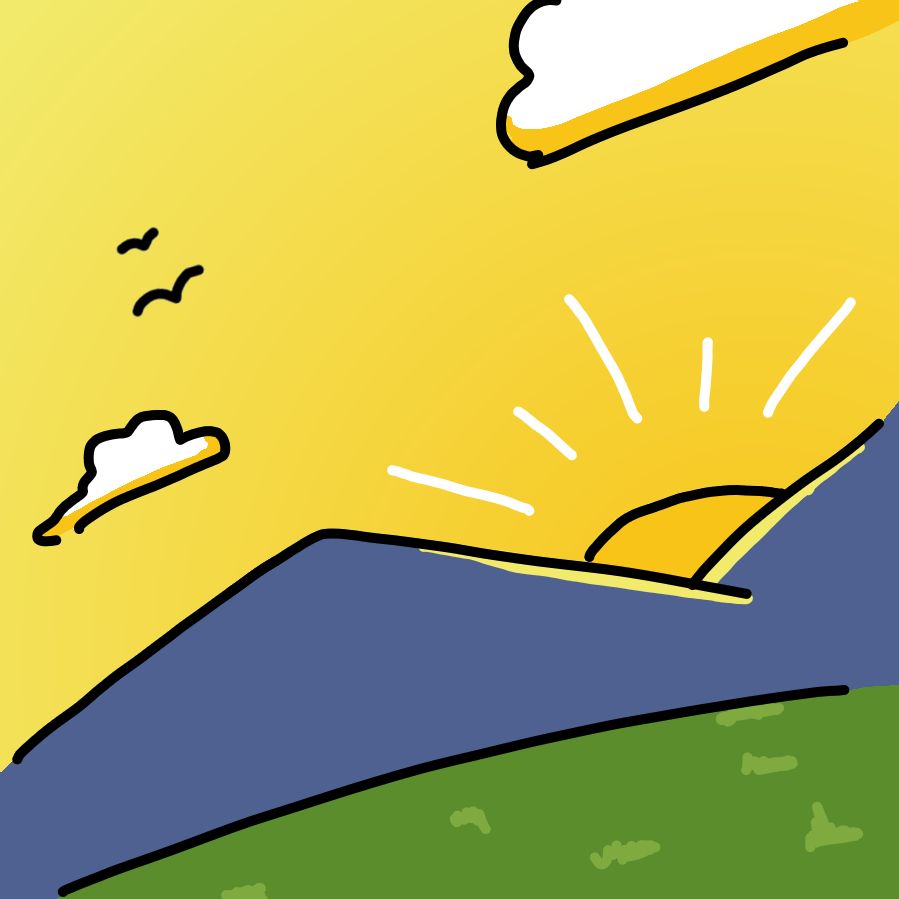 sun rising behind the mountains