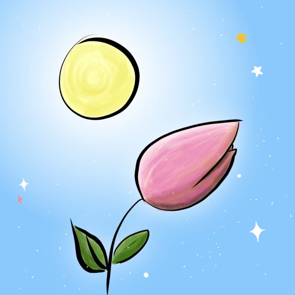 Young plant and the sun Digital Painting